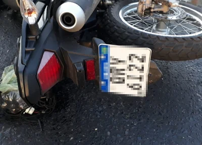 Motocicleta envolvida no acidente