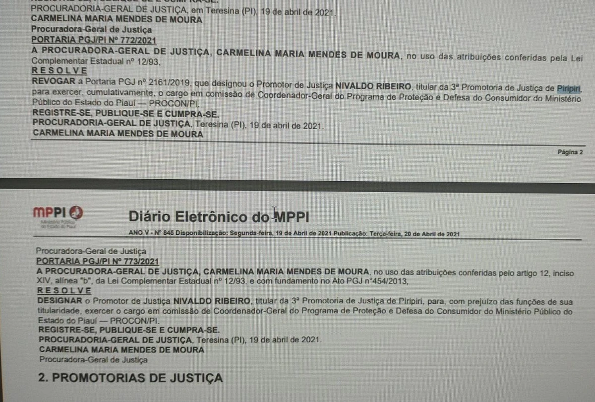 Nomeação do promotor Nivaldo Ribeiro para o Procon