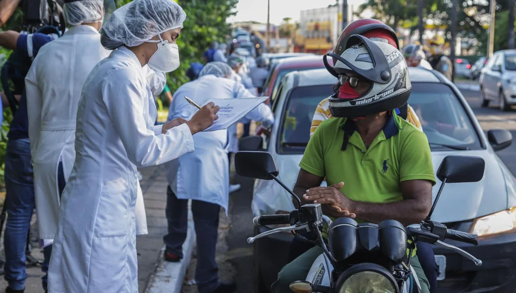 Barreira sanitária na Avenida Maranhão