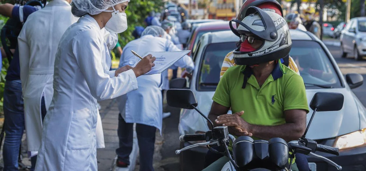 Barreira sanitária na Avenida Maranhão
