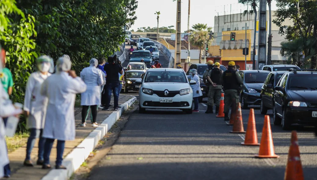 Barreira sanitária na Avenida Maranhão