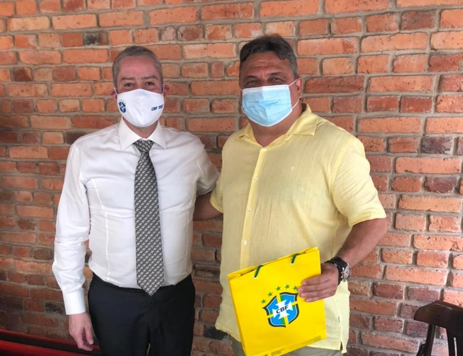 Deputado Júlio Arcoverde e o  presidente da CBF Rogério Caboclo