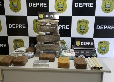 Droga apreendida com os acusados