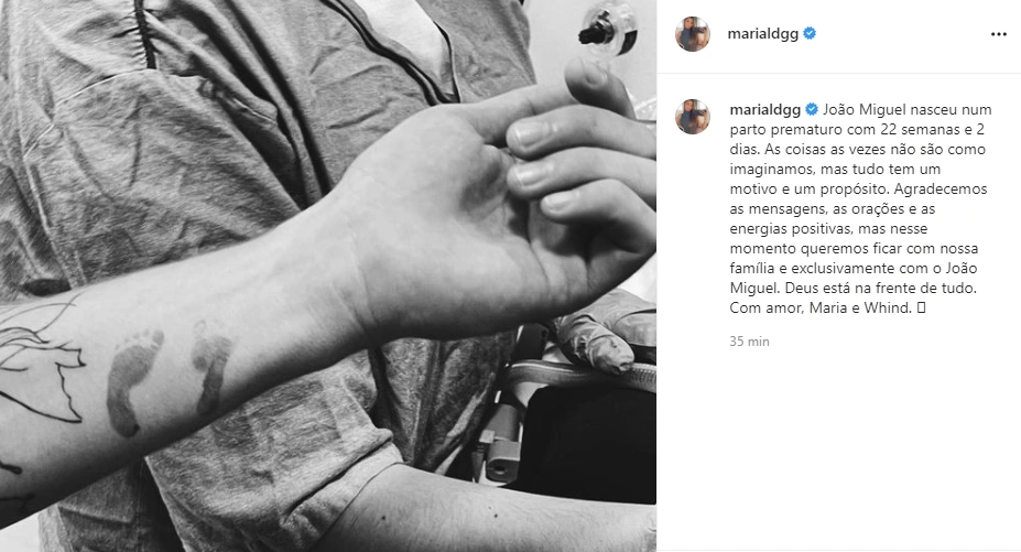 Maria Lina fala sobre nascimento de João Miguel