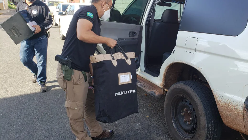 Materiais apreendidos pela Polícia Civil
