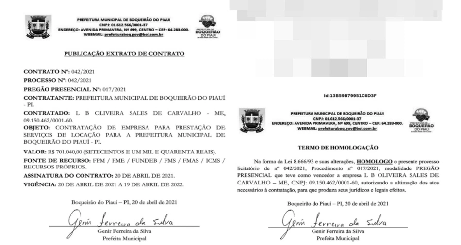 Prefeita de Boqueirão de Piauí vai gastar R$ 700 mil com aluguel de veículos