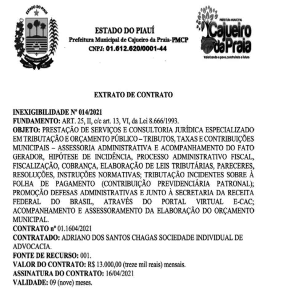 Prefeito Felipe Ribeiro contrata escritório sem licitação por R$ 117 mil