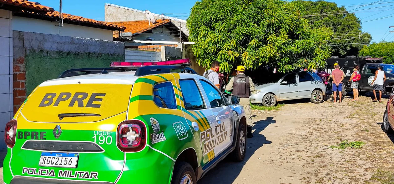 Viatura do BPRE no local da ocorrência