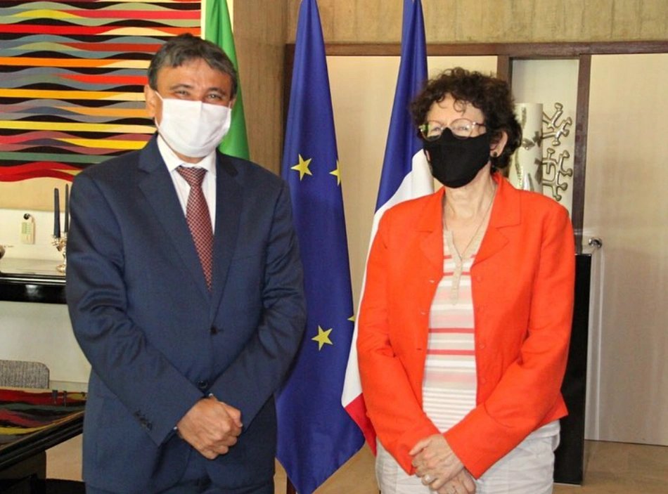 Wellington Dias e embaixadora da França