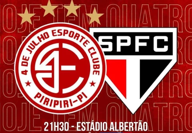 4 de Julho enfrenta o São Paulo nesta terça