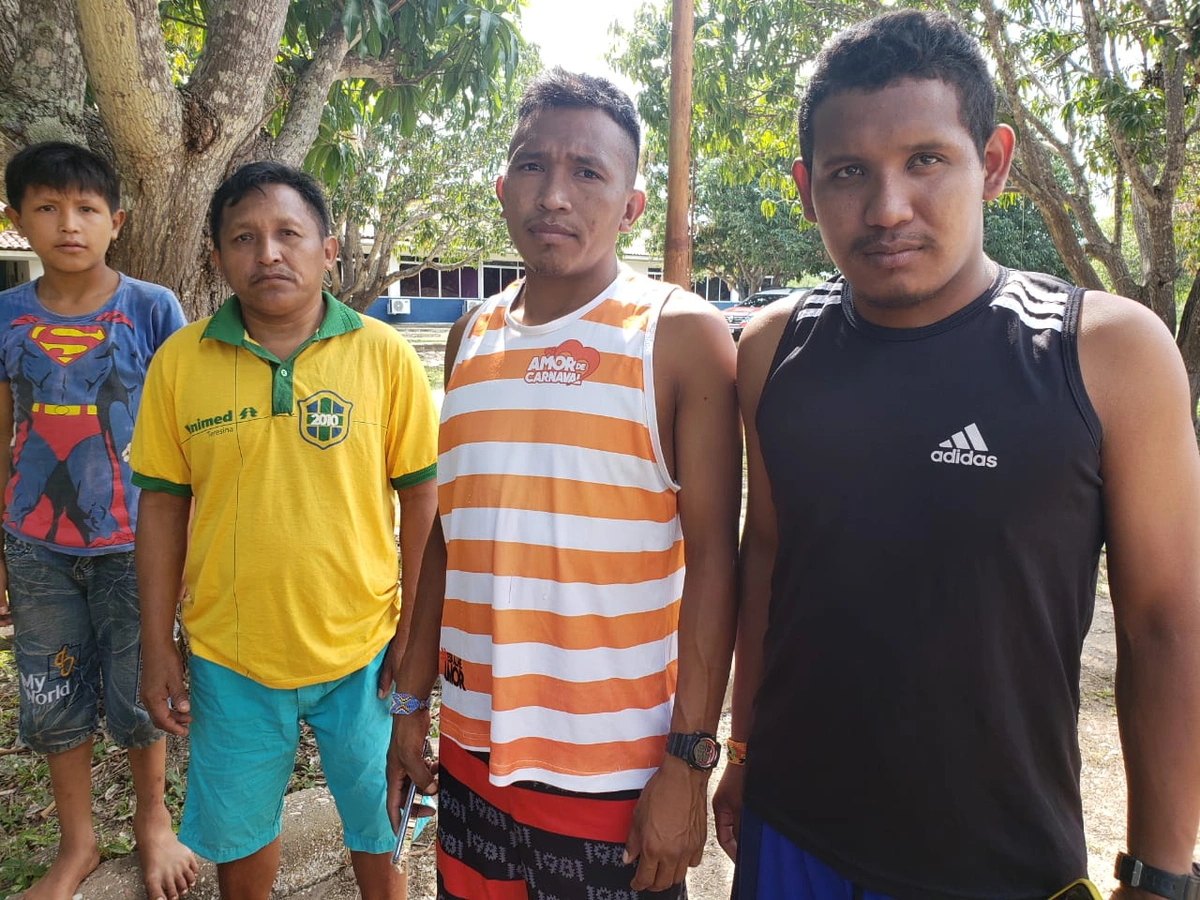 Cacique Guerrero, o filho Joger Guerrero e o genro Inácio Peréz