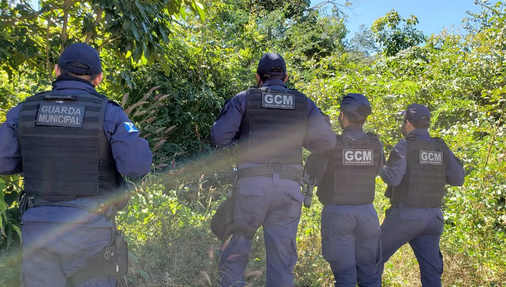 Guarda Municipal de Teresina no local da ocorrência