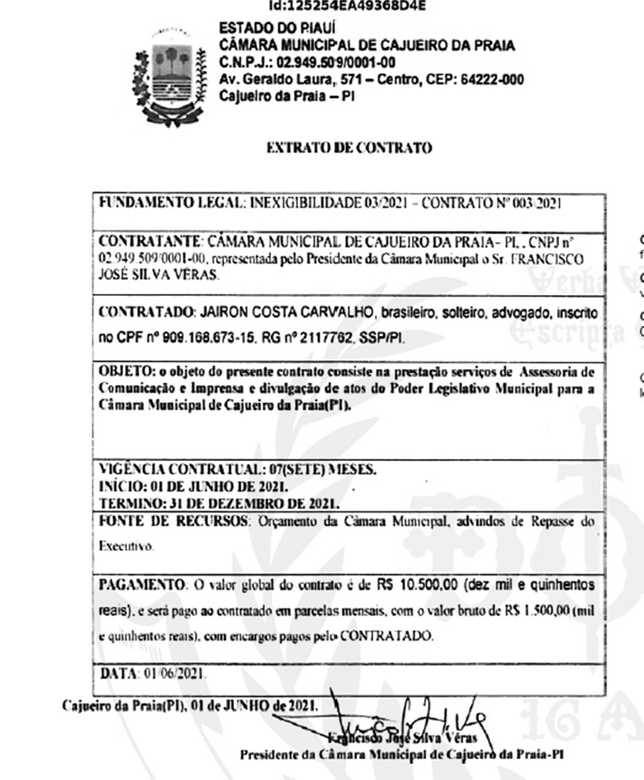 Jairon Costa Carvalho foi contratado