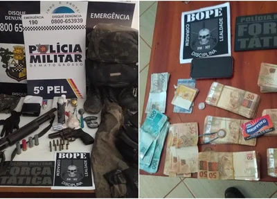 Material apreendido pela Polícia Militar do Mato Grosso