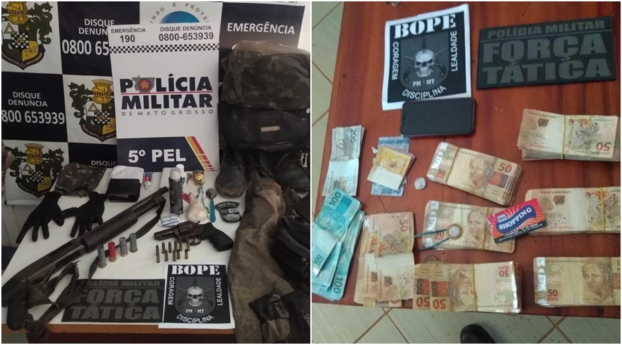 Material apreendido pela Polícia Militar do Mato Grosso