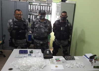 Material apreendido pela Policia Militar