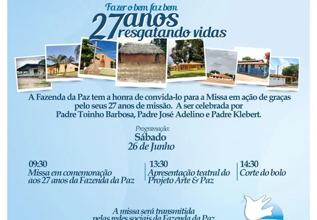 Missa em Ação de Graças aos 27 anos da Fazenda da Paz
