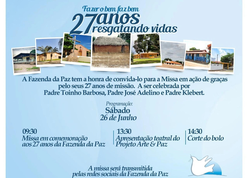 Missa em Ação de Graças aos 27 anos da Fazenda da Paz