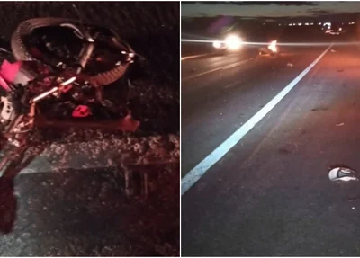 Motocicleta ficou totalmente destruída na BR 316