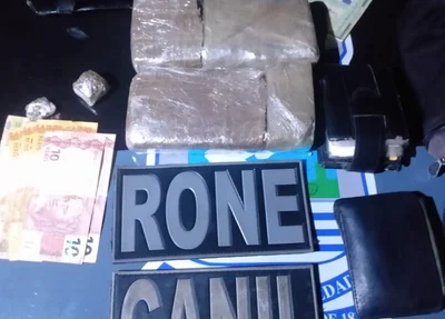 Objetos encontrados com o suspeito