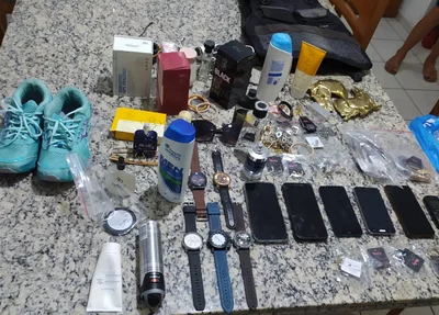 Objetos recuperados pela PM