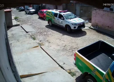 Polícia Militar no local do crime