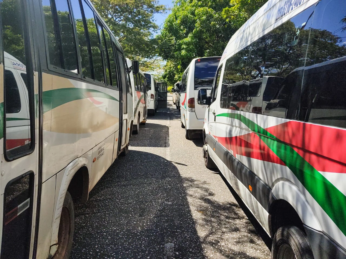 Protesto dos motoristas de transporte alternativo