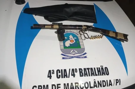 Rifle apreendido em Serra da Baixa, Marcolândia