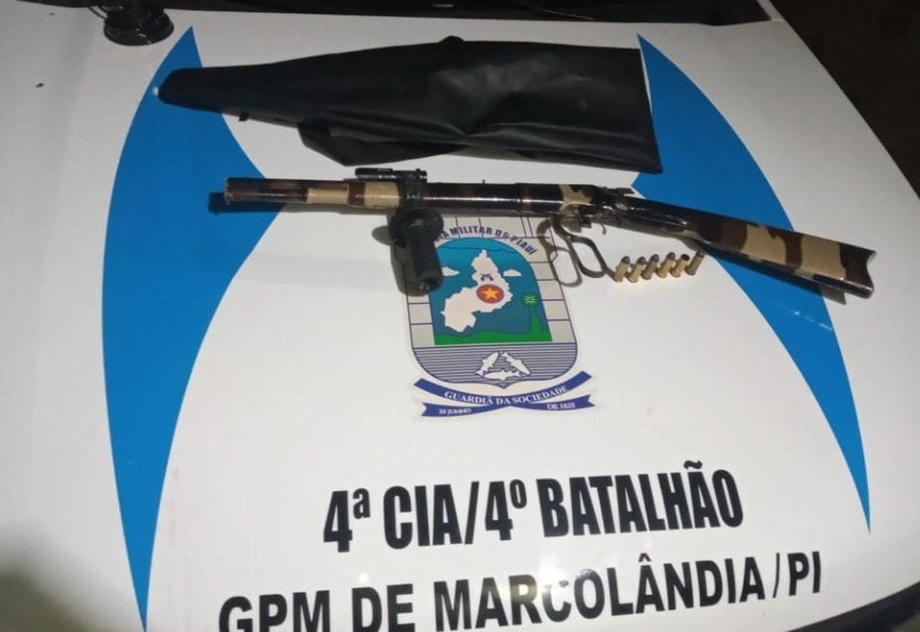 Rifle apreendido em Serra da Baixa, Marcolândia