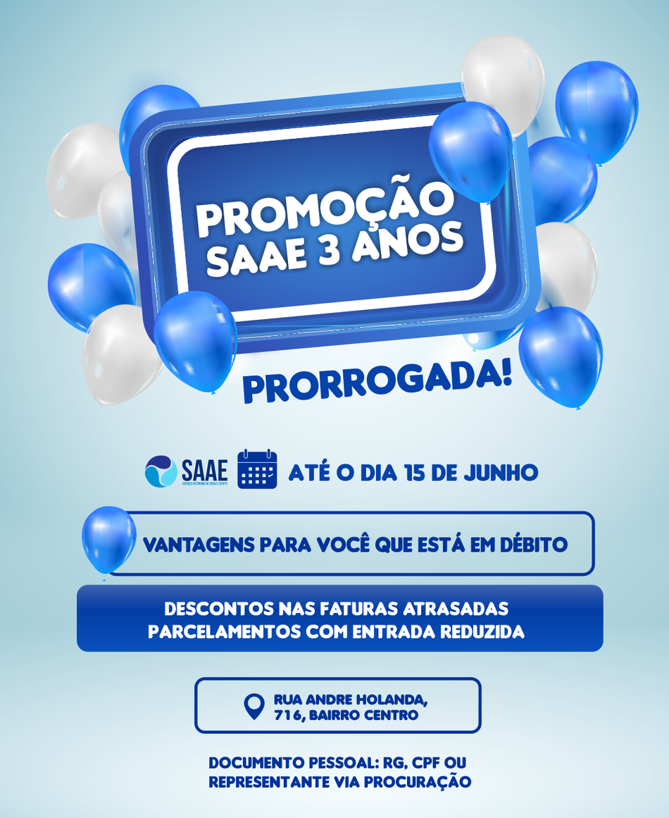 SAAE Oeiras estende campanha de regularização de dívidas
