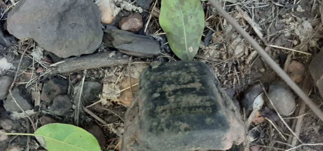 Tornozeleira eletrônica encontrada próxima aos ossos