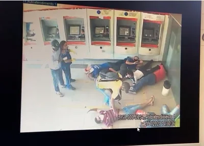 Ação criminosa registrada na agência bancária do Bradesco