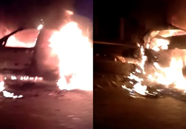 Carro pegou fogo