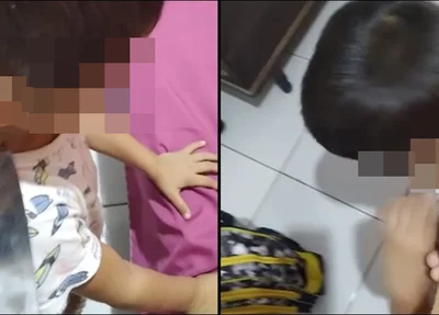 Criança sendo ameaçada pela mãe