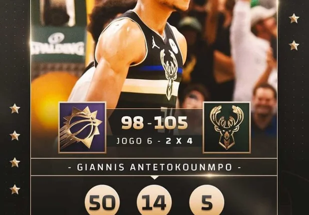 Giannis Antetokounmpo marcou 50 pontos no Jogo 6 das Finais da NBA