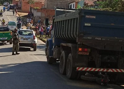 Idoso morre após ser atropelado por caçamba