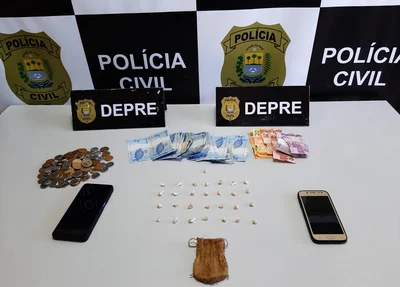 Material apreendido na residência