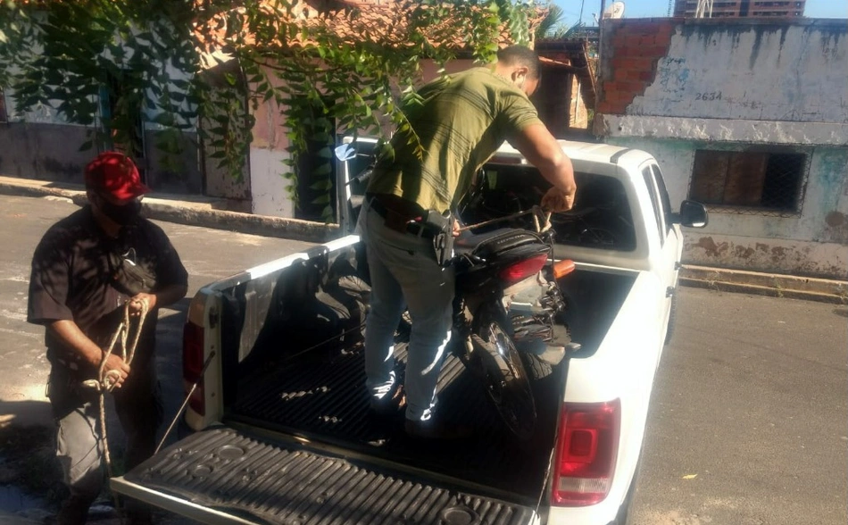 Motocicleta apreendida pela Polícia Civil