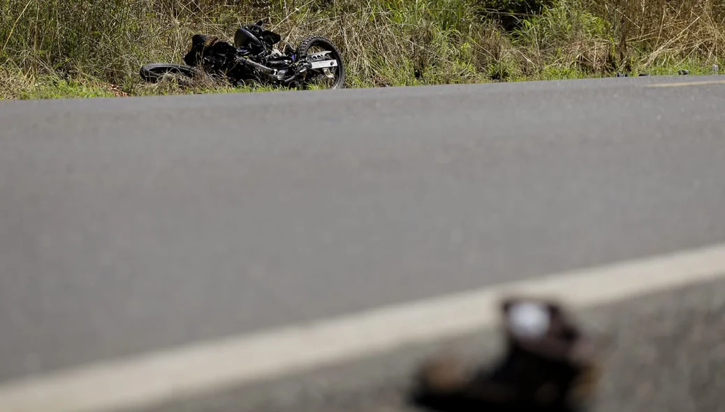 Motocicleta envolvida no acidente