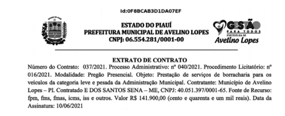 Prefeito de Avelino Lopes vai gastar R$ 141 mil com serviços de borracharia