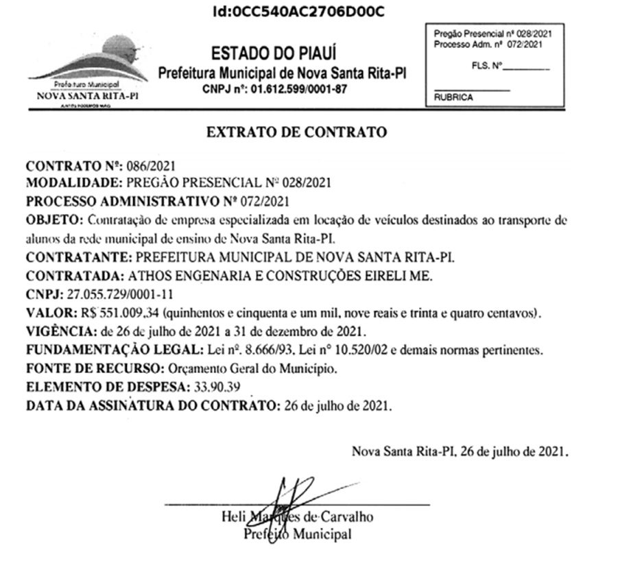 Prefeito Heli Marques vai gastar R$ 550 mil com aluguel de veículos