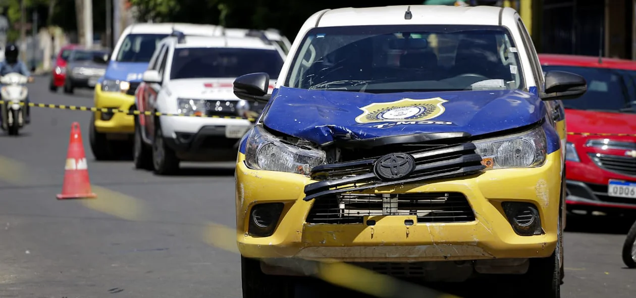 Viatura da Guarda Municipal de Teresina envolvida no acidente
