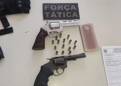 Armas apreendidas pela PM