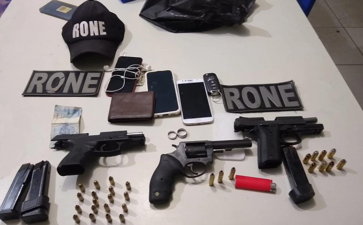 Armas de fogo apreendidas pela Polícia Militar