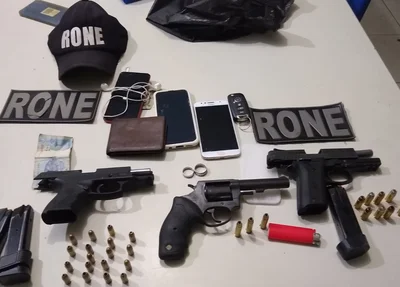 Armas de fogo apreendidas pela Polícia Militar