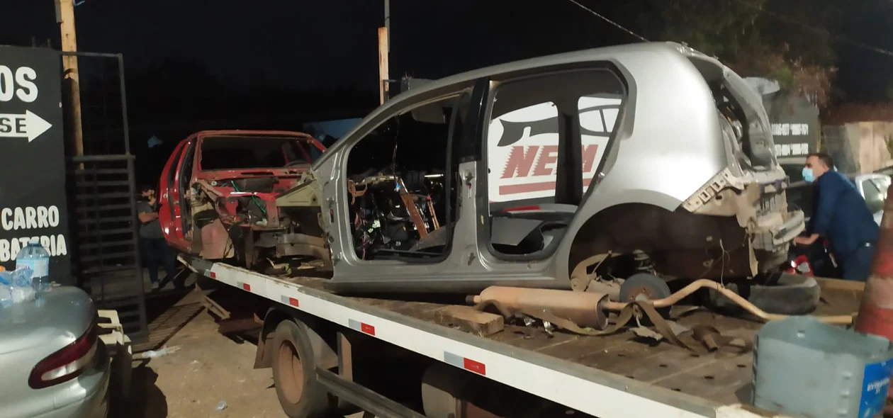 Carcaça de carros também foram apreendidas