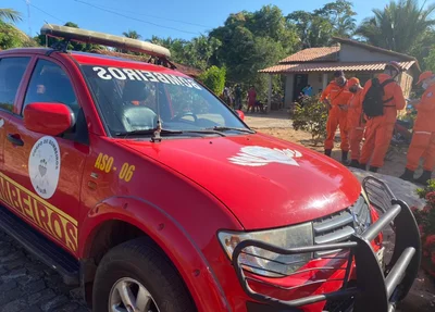 Corpo de Bombeiros no local da ocorrência