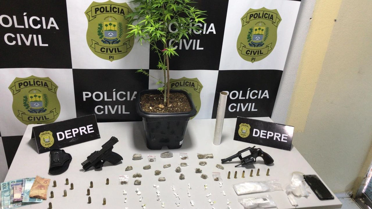Material apreendido pela DEPRE na manhã desta quarta-feira em Teresina