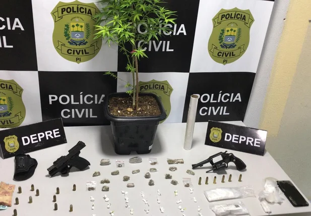 Material apreendido pela DEPRE na manhã desta quarta-feira em Teresina