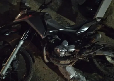 Motocicleta que os acusados andavam
